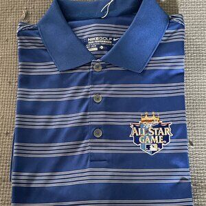 Nike Golf L Kansas City Royals All-Star TP Stripe Royal Blue/White SS Polo